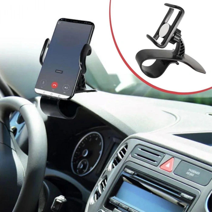 Araç İçi Konsola Takılan Döner Başlıklı Telefon Kıskacı Telefon Tutucu (5263)