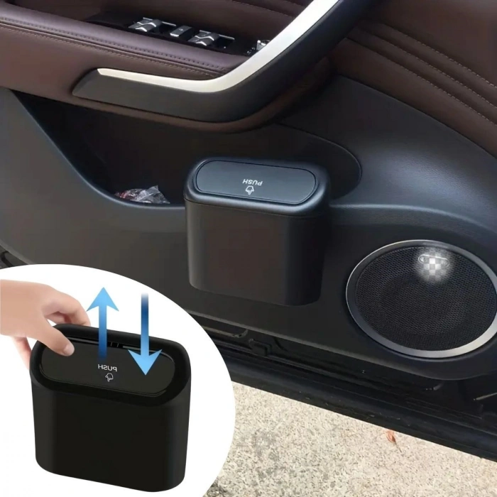 Araç İçi Takılarak Sabitlenebilen Mini Kapaklı Çöp Kovası (5263)