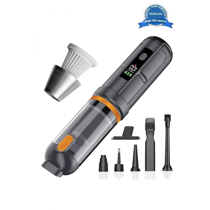 Araç Süpürgesi Şarjlı 120w 20.000pa Göstergeli Yeni Nesil Metal Filtre Extra Vakum Ve Üfleme