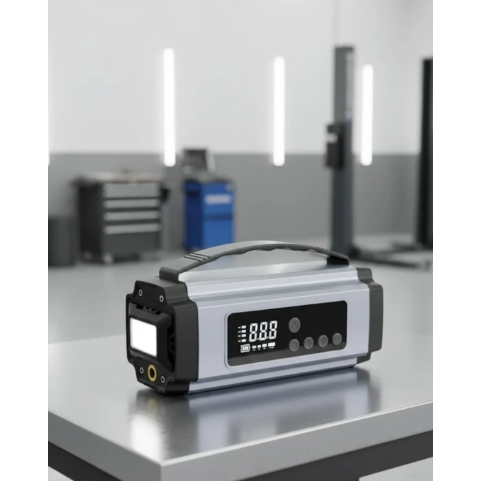 Araçlar İçin Taşınabilir Akü Takviye Hava Kompresörü Ve Acil Güç Kaynağı