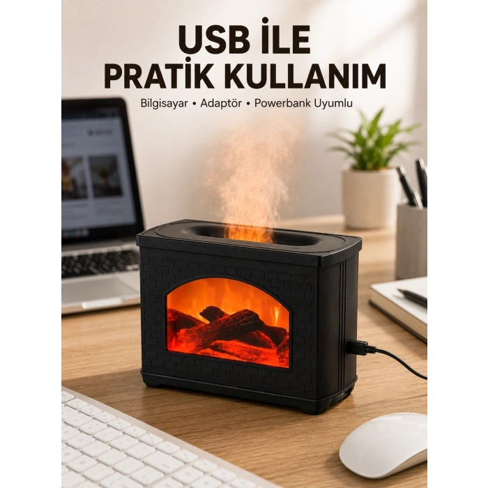 Aromaterapi Difüzör Ultrasonik Sessiz Nemlendirici Usb Destekli