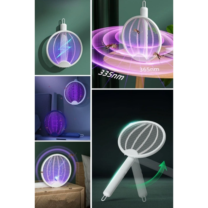 Asılabilen Ve Masaüstü Olabilen 2w Sinek Öldürücü Mor Işıklı Raket