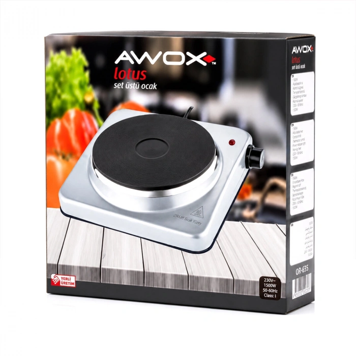 AWOX LOTUS TEK GÖZLÜ ELEKTRİKLİ OCAK PLATE 185MM.1500W (5263)