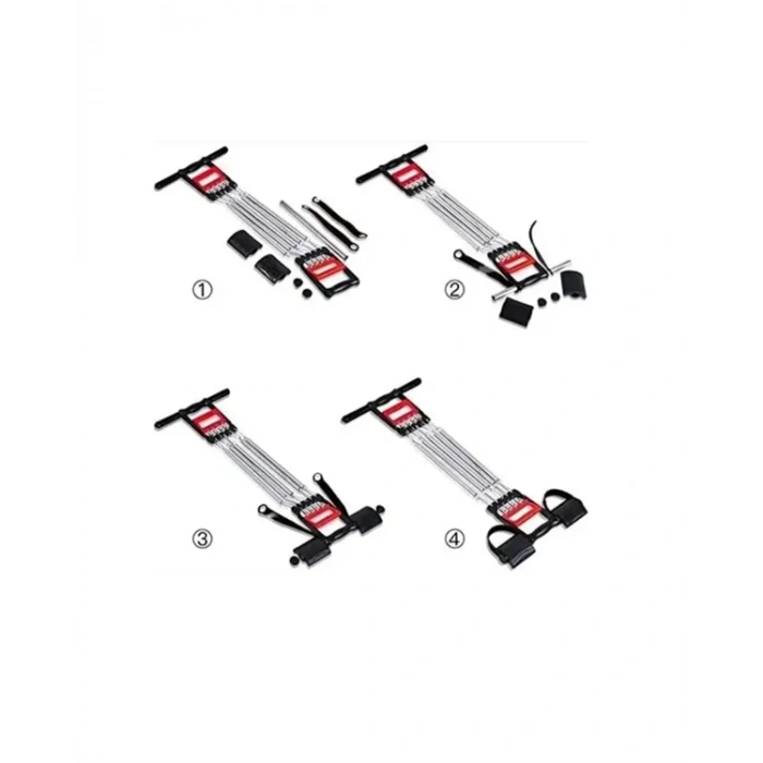 Ayarlanabilir Elastik Yaylı Ergonomik Tasarımlı Kas Güçlendirme Seti