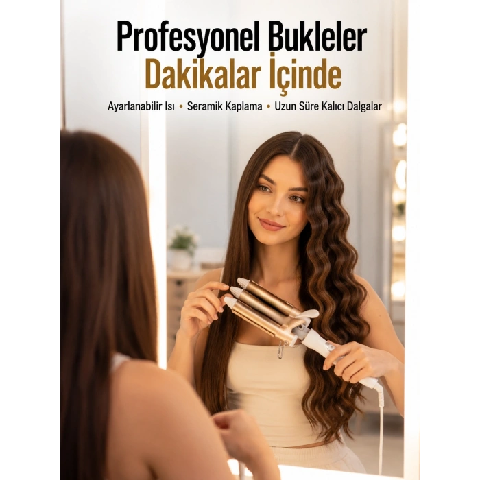 Ayarlanabilir Isı Ayarıyla Profesyonel Bukle Maşası – Hızlı Ve Nazik Şekillendirme