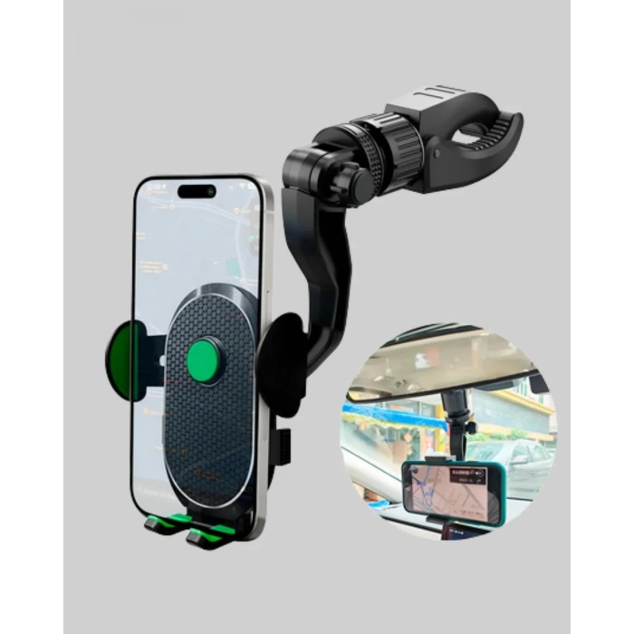 Ayarlanabilir Kıskaçlı Dikiz Aynası Telefon Tutucu Tüm Telefonlarla Uyumlu