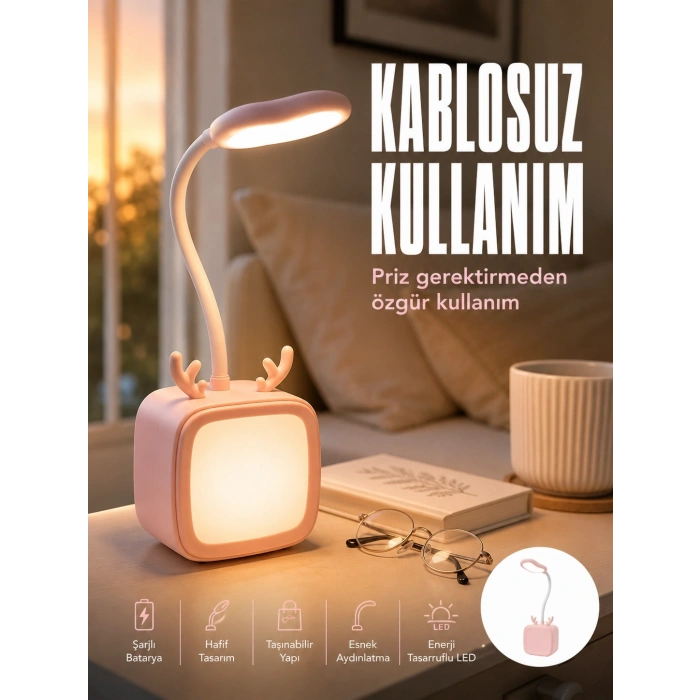 Ayarlanabilir Led Masa Lambası Şarjlı Modern Aydınlatma