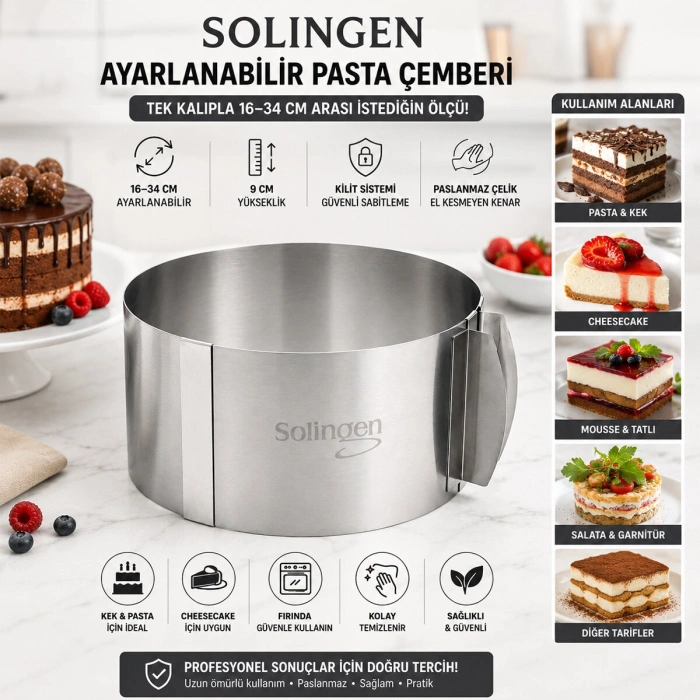 AYARLANABİLİR METAL KEK KALIP 16-34CM (5263)