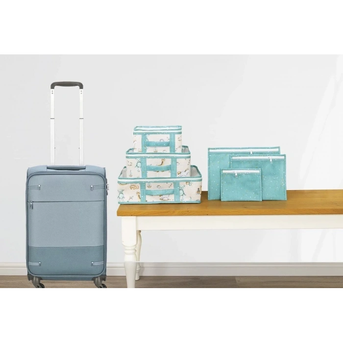 Baby 6lı Desenli Fileli Bavul Valiz İçi Düzenleyici Çok Amaçlı Organizer (yeşil)