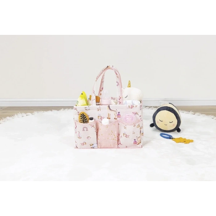 Baby Kullanımı Kolay Desenli Taşınabilir Bakım Çantası (pembe)