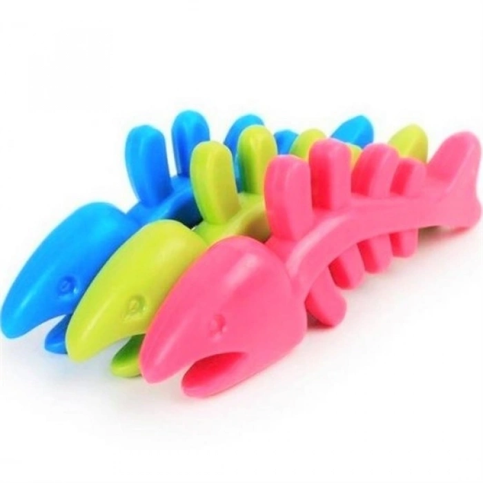 Balık Kemiği İskelet Şekilli Renkli Plastik Kedi Oyuncağı (5263)