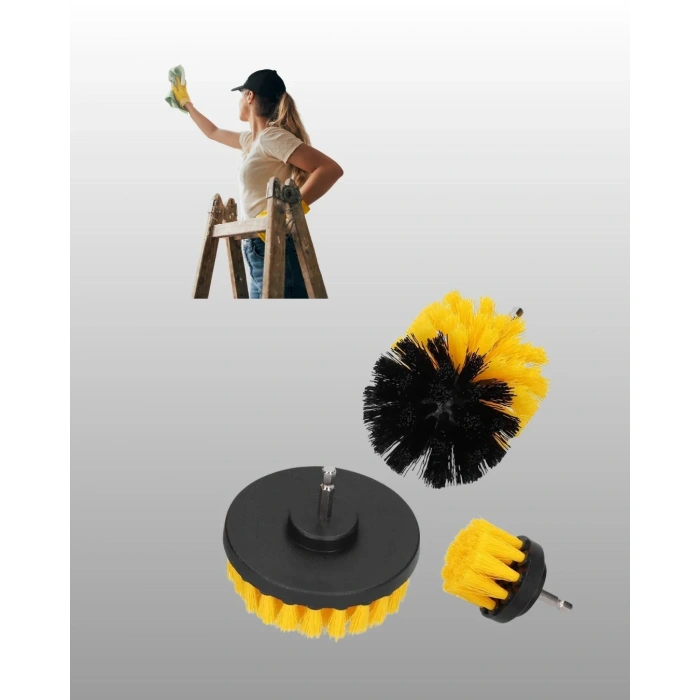 Banyo Ve Mutfak İçin Matkap Ucu Temizlik Fırçası 3’lü Set