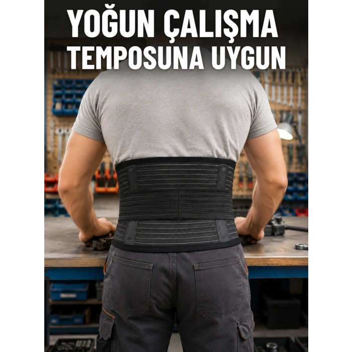 Bel Destek Korsesi Çift Sıkma Bantlı Ayarlanabilir Elastik Bel Kemeri