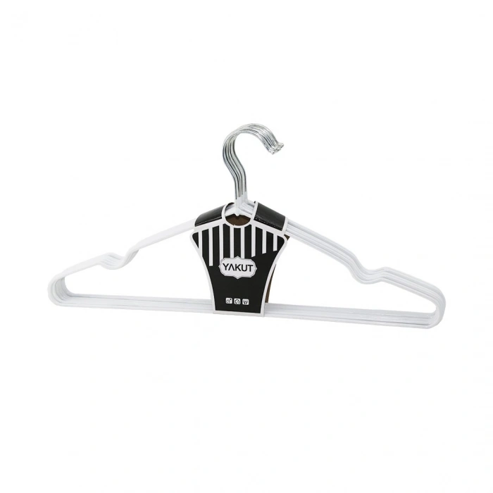 BEYAZ 10PCS SİLİKON KAPLAMALI METAL ELBİSE ASKISI 40CM (5263)