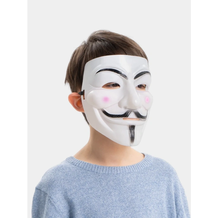 Beyaz Renk Pembe Yanaklı İthal V For Vendetta Maskesi (5263)
