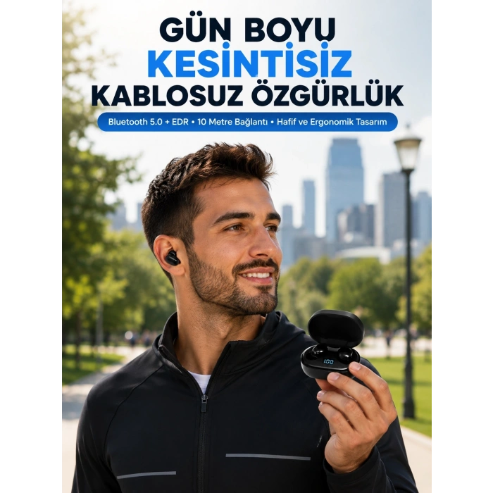 Bluetooth 5.0 Kulaklık – Led Ekranlı Şarj Kutusu Yeni Nesil