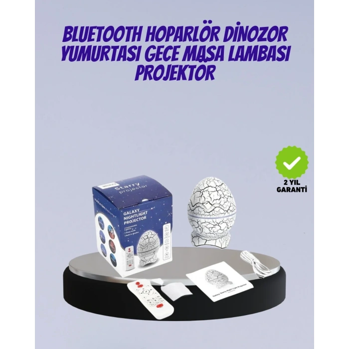 Bluetooth Bağlantılı Dinozor Yıldız Projektör Gece Lambası Ve Uyku Yardımcısı
