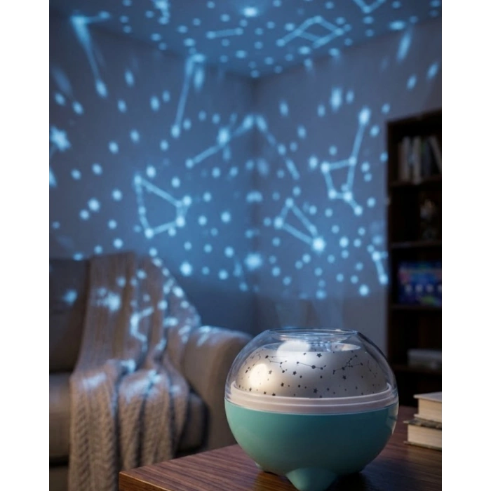 Bluetooth Bağlantılı Gece Lambası Yıldız Projeksiyon Işığı 7 Renk Efekti Ve Zamanlayıcı Fonksiyonlu