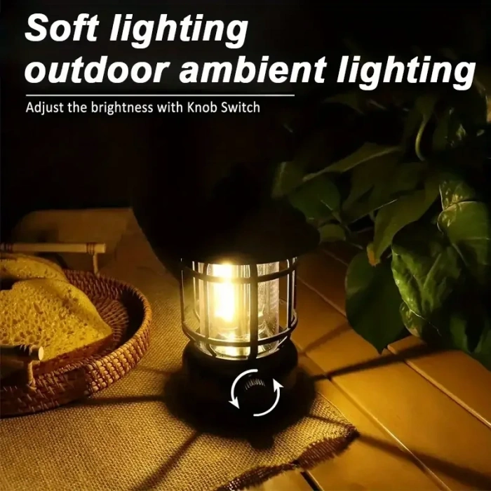 Bluetooth Hoparlör Özellikli Dimerli Led Kamp Lambası Hs66 (5263)