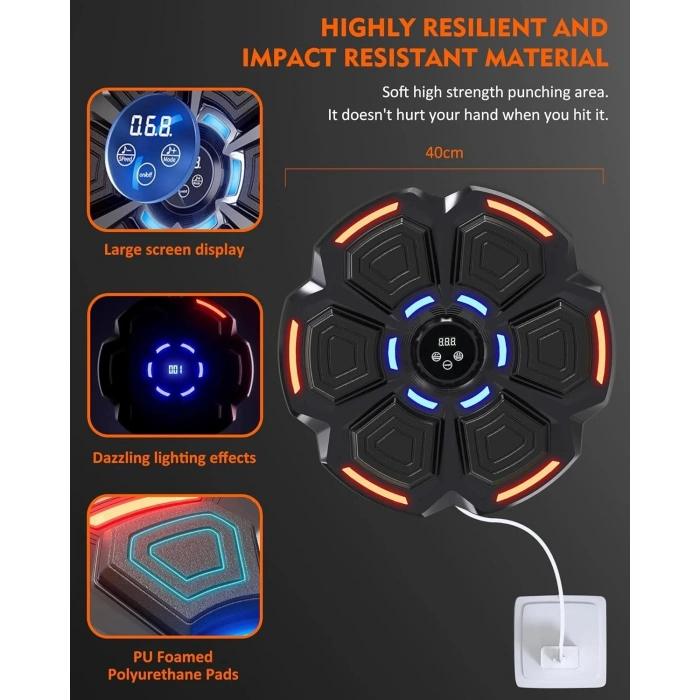 Bluetooth Hoparlör Özellikli Duvar Boks Makinesı 9 Mod Seviye Ayarlı Müzikli Boks Makinesı