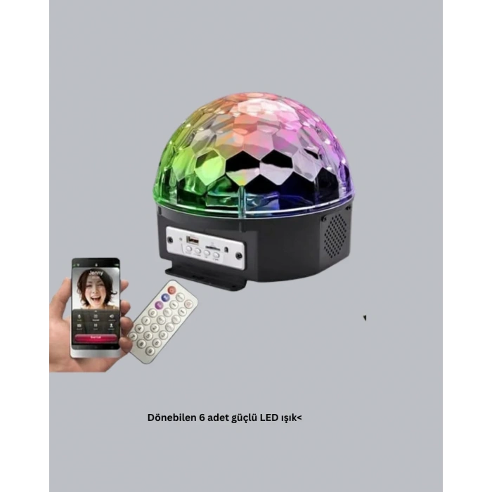 Bluetooth Hoparlörlü Led Disko Işığı Müzik Ritim Duyarlı Ve Taşınabilir