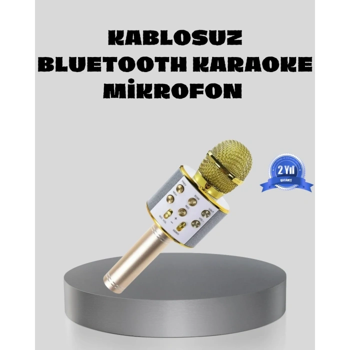 Bluetooth Karaoke Mikrofon Şarjlı Uzun Pil Ömürlü Çok Fonksiyonlu