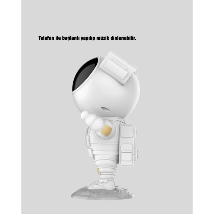 Bluetooth Müzikli Astronot Projeksiyon Lambası Yıldız Ve Ay Efektli