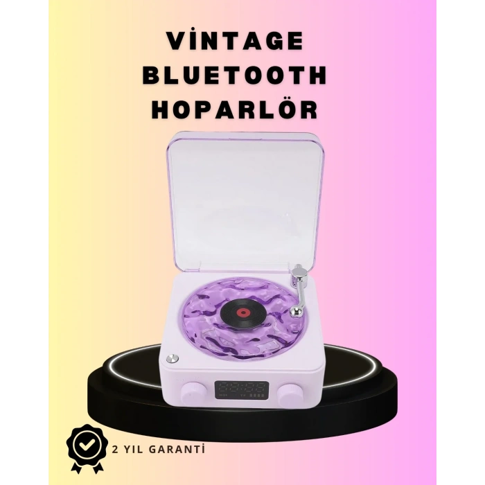 Bluetooth Retro Pikap Hoparlör – Projektörlü Gece Lambası