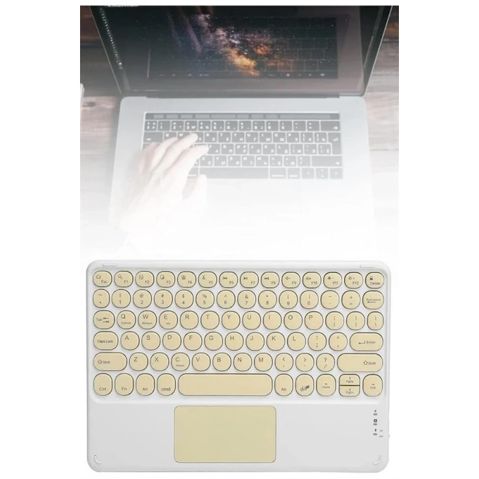 Bluetooth Touchpad Klavye 10.9 İnch Kablosuz Wifi Q Klavye Slim