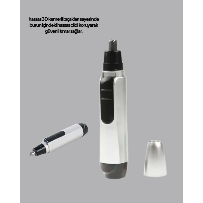 Burun Kulak Ve Kaş Tıraş Makinesi 3d Keskin Bıçaklı Pil İle Çalışan