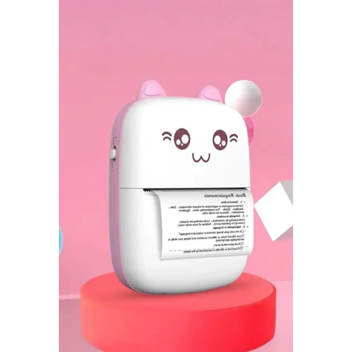 C9 Pembe Mini Yazıcı Taşınabilir Termal Yazıcı Kablosuz Bağlantı Ap Kontrol Cep Yazıcısı