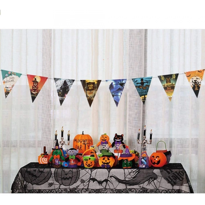 Cadılar Bayramı Halloween Flama Bayrak Banner Süs 8 li 3 Metre (5263)