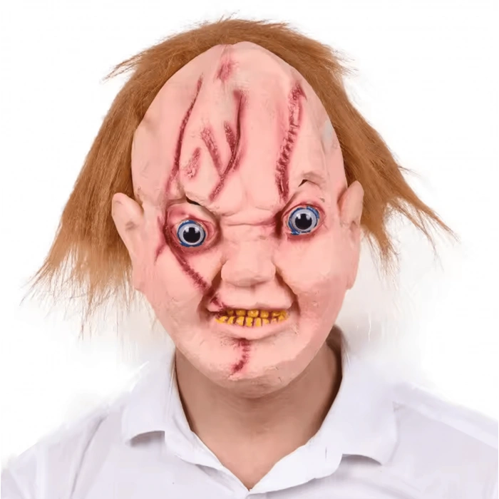 Çaki Maskesi Kahverengi Saçlı Lateks Et Chucky Çaki Maskesi (5263)