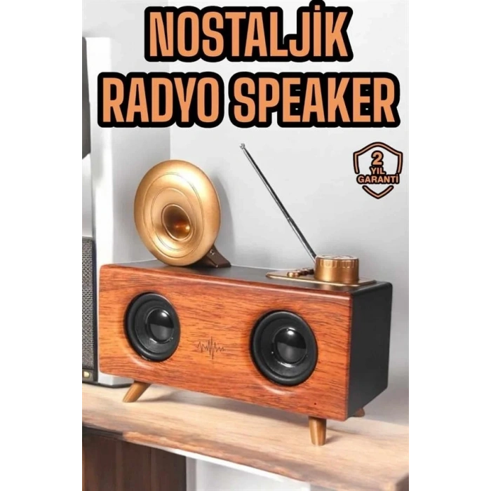 Çalar Radyo Müzik Kutusu Nostaljik Hoparlör Speaker