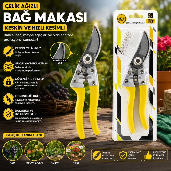 ÇELİK AĞIZLI BAĞ MAKAS (5263)