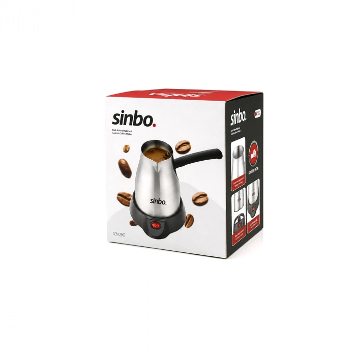 ÇELİK ELEKTRİKLİ CEZVE TÜRK KAHVE MAKİNESİ - 5FİNCAN=400ML 360° KABLOSUZ KULLANIM KATLANIR KULP 700W SCM-2967 (5263)