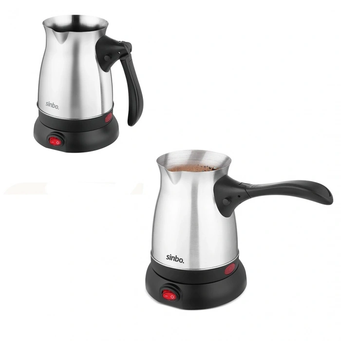 ÇELİK ELEKTRİKLİ CEZVE TÜRK KAHVE MAKİNESİ - 6FİNCAN=500ML 360 DERECE KABLOSUZ KULLANIM 600W SCM-2992 (5263)