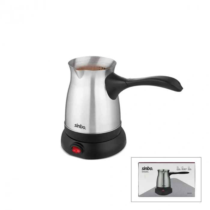 ÇELİK ELEKTRİKLİ CEZVE TÜRK KAHVE MAKİNESİ - 6FİNCAN=500ML 360° KABLOSUZ KULLANIM KATLANIR KULP SCM-9038 (5263)
