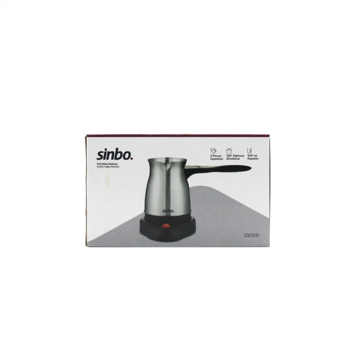 ÇELİK ELEKTRİKLİ CEZVE TÜRK KAHVE MAKİNESİ - 6FİNCAN=500ML 360° KABLOSUZ KULLANIM KATLANIR KULP SCM-9038 (5263)