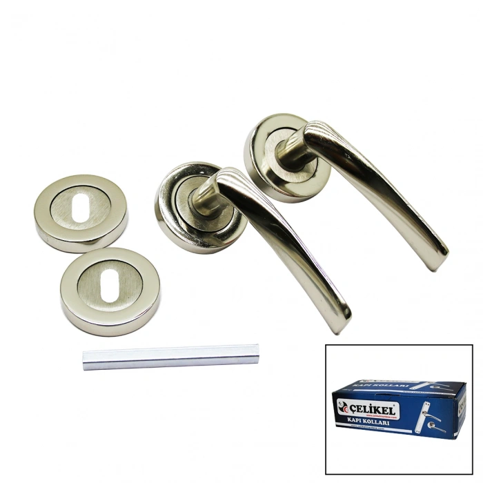 ÇELİKEL-07 AMERİKAN ODA KAPI KOLU NİKEL SATEN (5263)