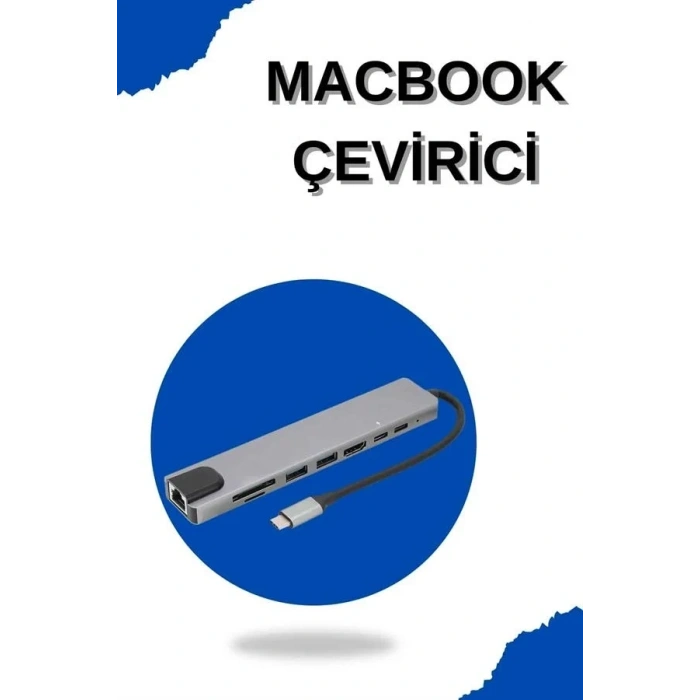 Çevirici Dönüştürücü Adaptör Macbook 3 In 1 Type-c To Hdmı Usb 3.0