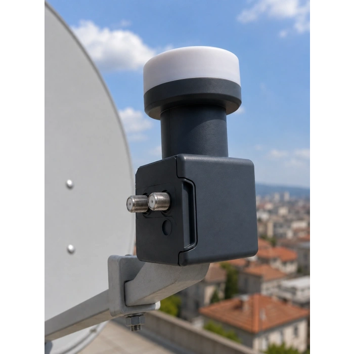 Çift Çıkışlı Twin Lnb 4k Ultra Hd Uyumlu Ku Band Uydu Anten Başlığı 0.1 Db