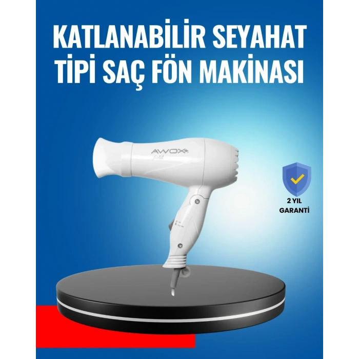 Çift Isı Ve Hız Ayarlı Katlanabilir Saç Kurutma Makinesi
