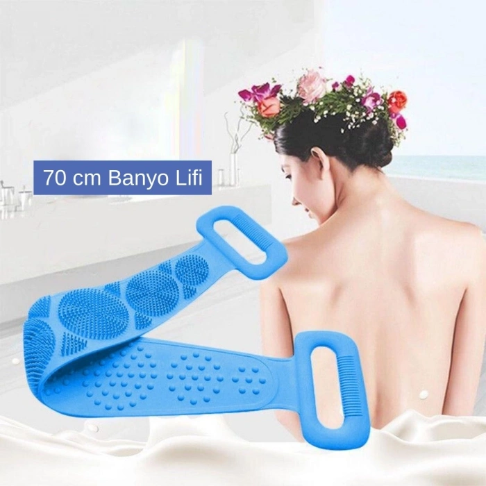 Çift Taraflı Banyo Hamam Lifi Silikon Masajlı Yumuşak Duş Lifi Uzun Ömürlü Hazır Banyo Kesesi (5263)