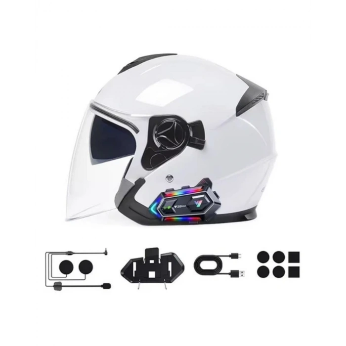 Çift Telefon Destekli Motosiklet Kask Bluetooth Kulaklık