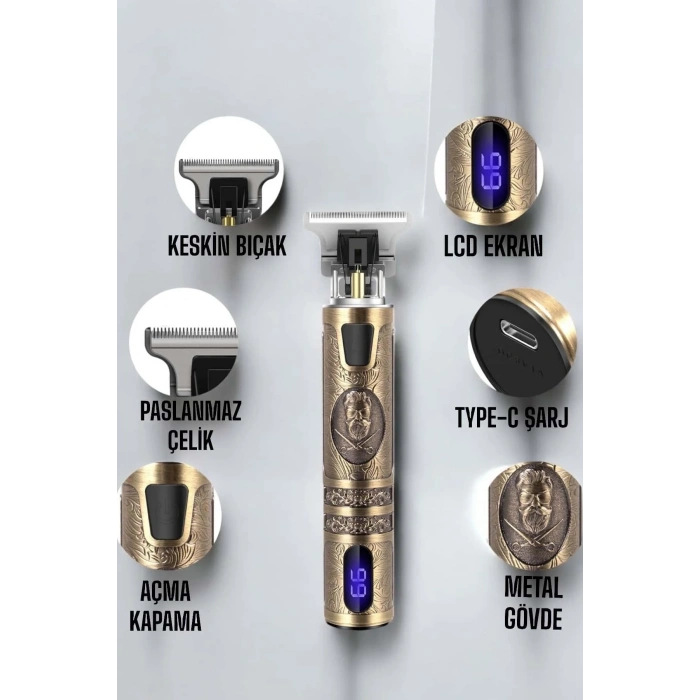 Çizik Tıraş Makinesi Şarjlı Paslanmaz Çelik Bıçaklı Uzun Ömürlü