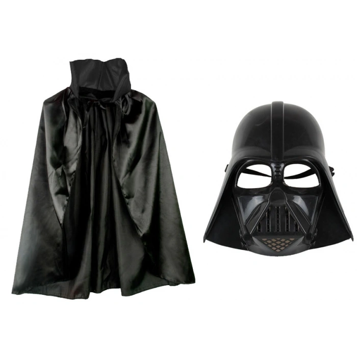 Çocuk Boy Yıldız Savaşları Star Wars Darth Vadet Maskesi ve 90 cm Pelerin Seti Siyah (5263)