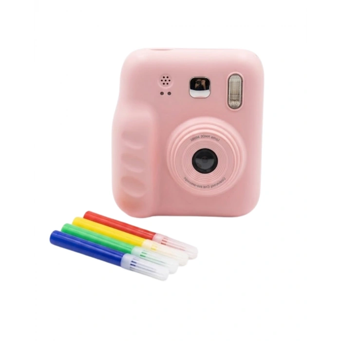 Çocuk Dijital Fotoğraf Makinesi Anında Baskı Ve Hd Video Kayıt Özellikli 5 Kalem Ve 4 Rulo Kağıt Hediye
