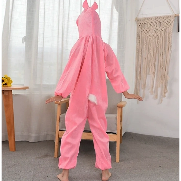 Çocuk Tavşan Kostümü Pembe Renk 4-5 Yaş 100 cm (5263)