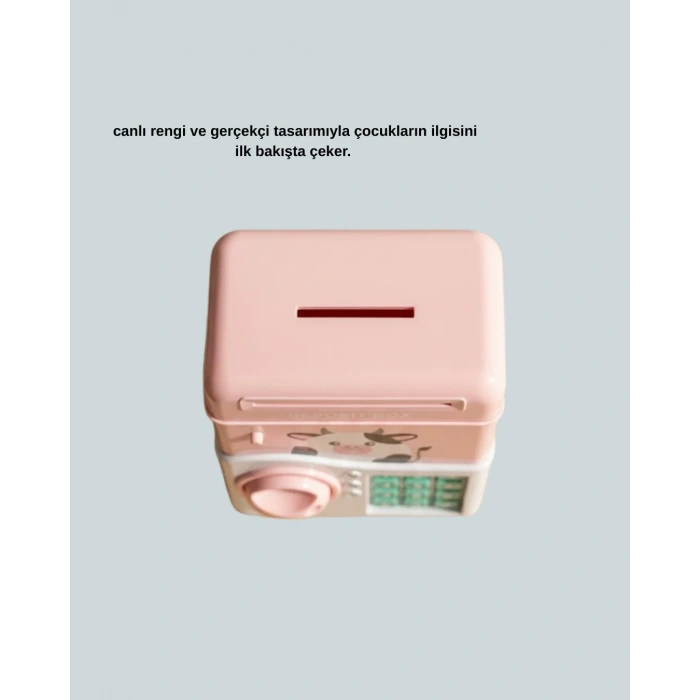 Çocuklar İçin Pembe Atm Görünümlü Elektronik Kumbara
